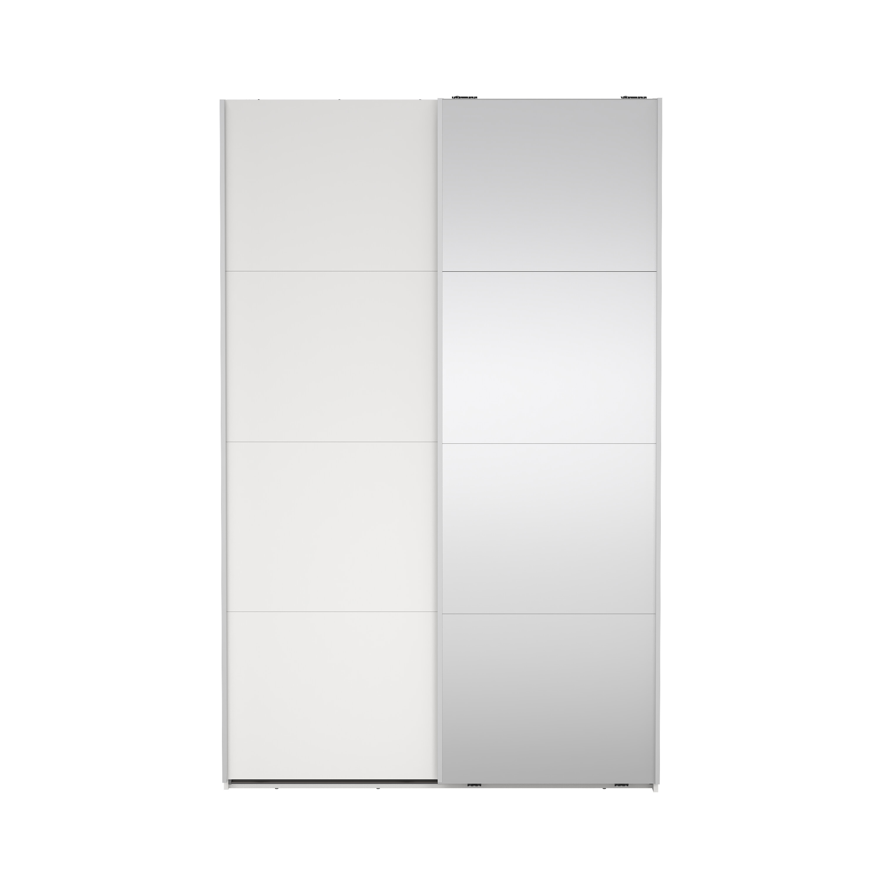 Tvilum Bergamo Garderobeskab       Skydelåge    Spejlskydelåge    Bøjlestænger    Hylder 140x220cm Hvid Træ