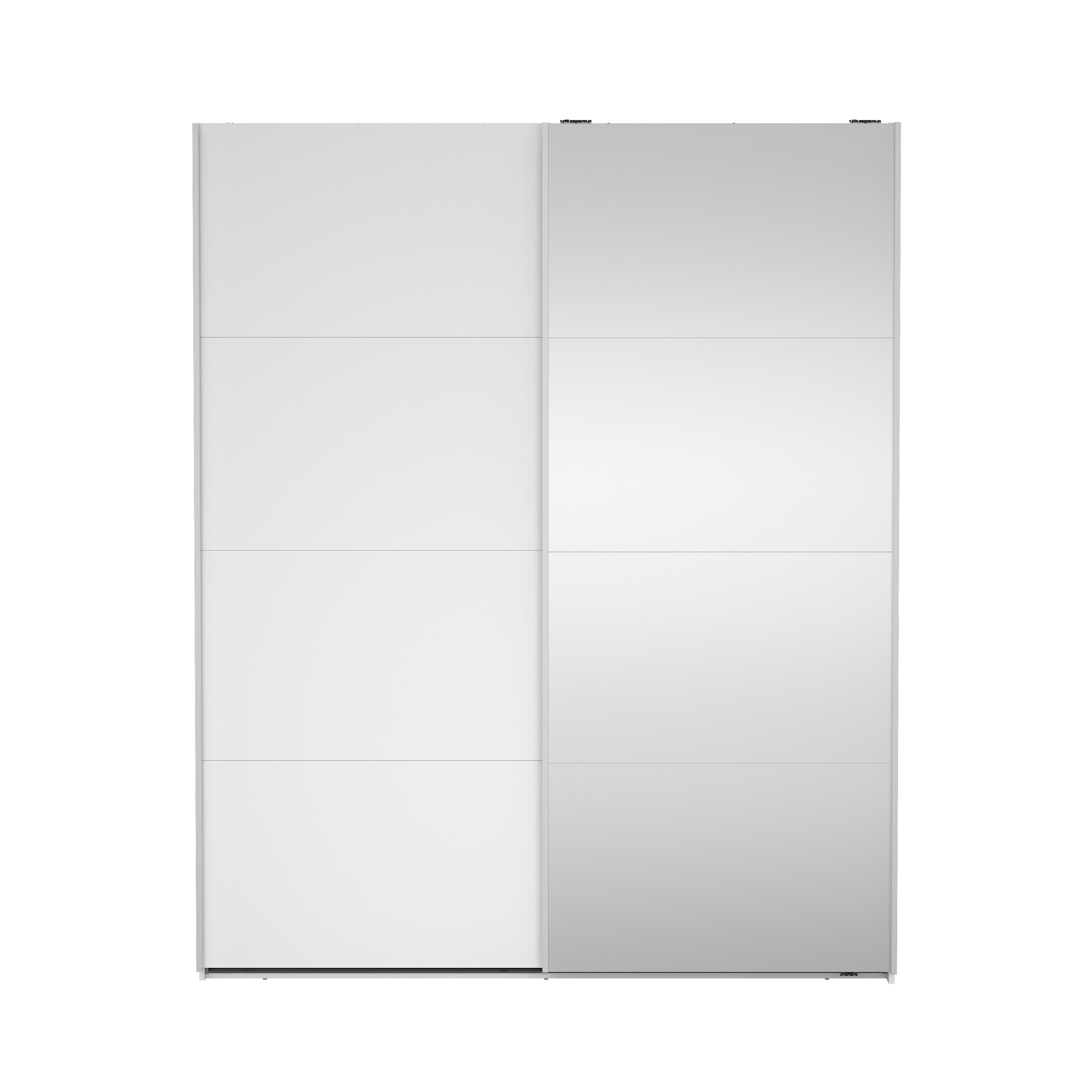 Tvilum Bergamo Garderobeskab       Skydelåge    Spejlskydelåge    Bøjlestænger    Hylder 180x220cm Hvid Træ