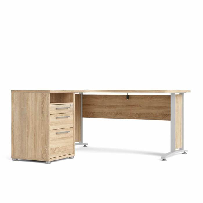 Tvilum Prima Komb  Skrivebord 159   150 Cm Eg   Hvid