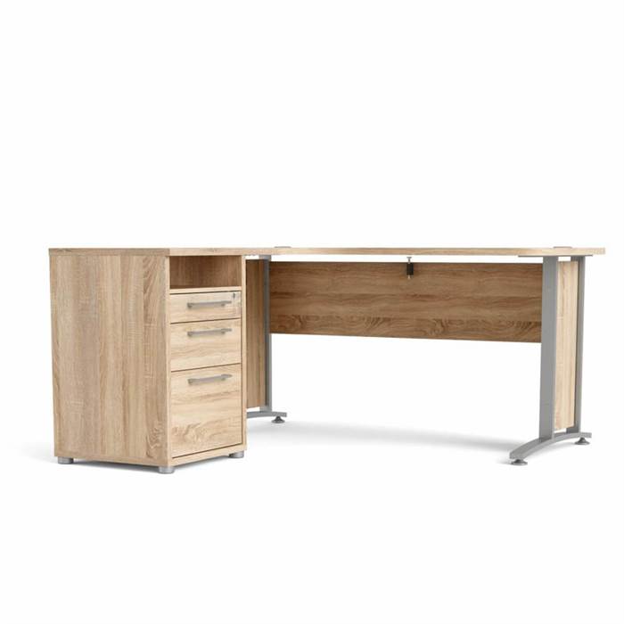 Tvilum Prima Komb  Skrivebord 159   150 Cm Eg   Metal