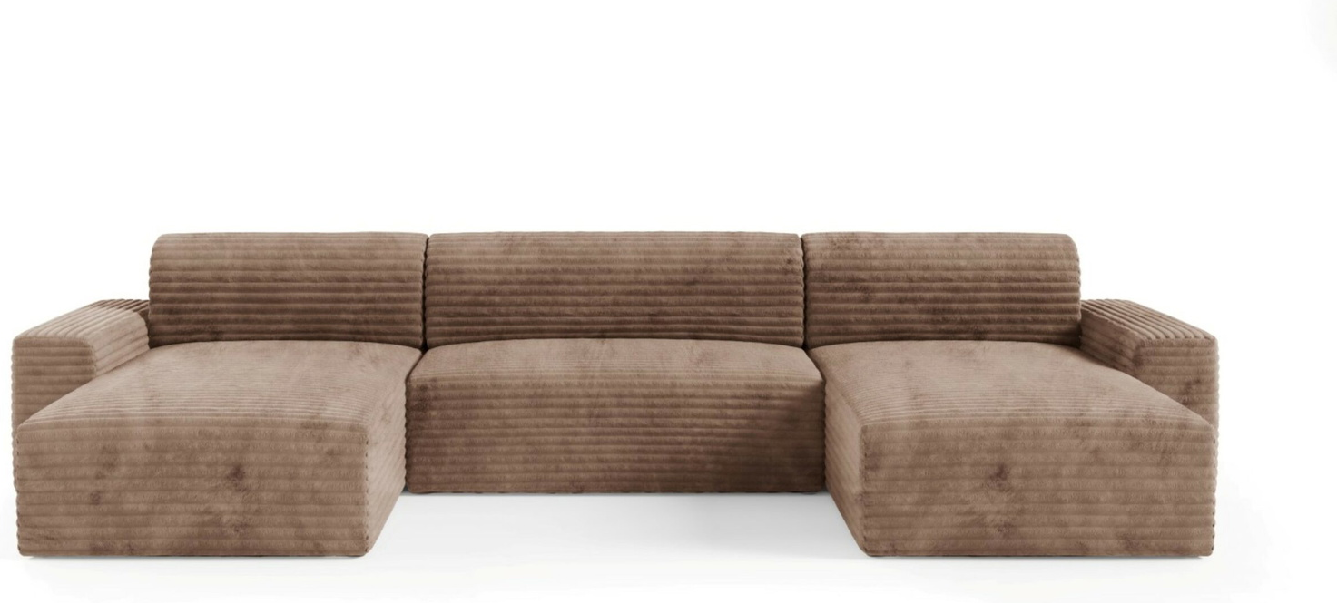 -sofa Maison Vellé Calira 300x185 Cm  Sovefunktion 340x140 Cm  Tilia 17 Ribbet Stof  Hjørnesofa