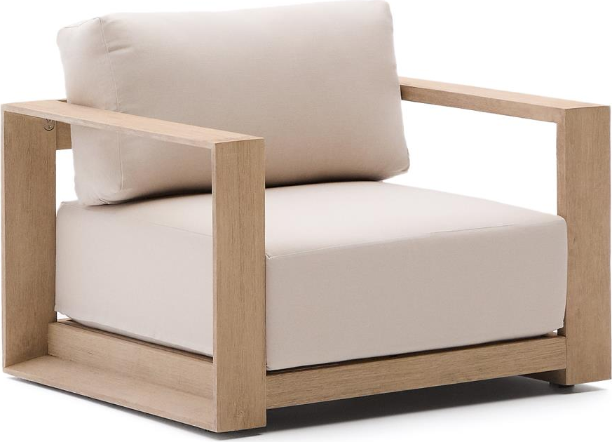 Udendørs Lænestol Kave Home Ambra   Akacietræ Med Røget-hvid Finish  Beige