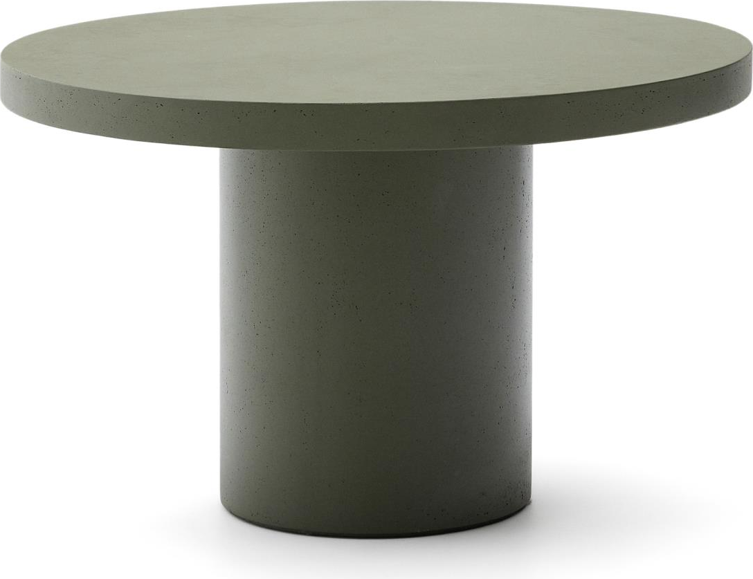 Udendørs Spisebord Kave Home Aiguablava Rund Cementfiber ø120 H75 Cm Mørkegrøn