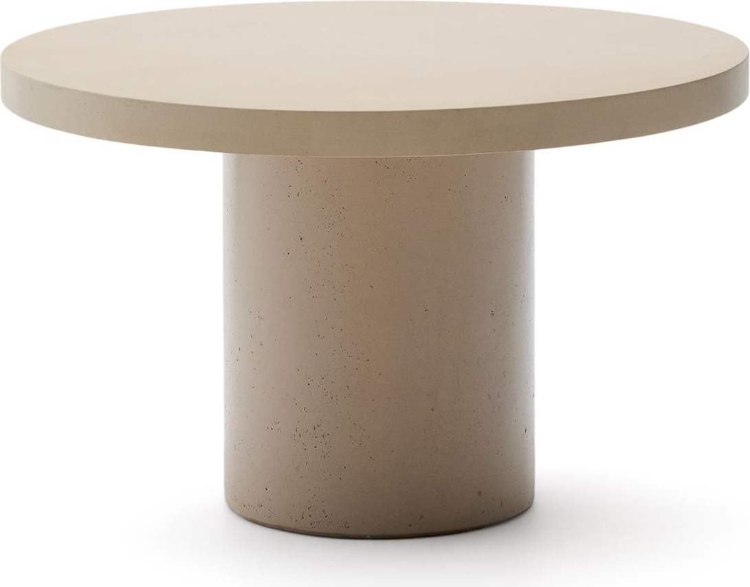 Udendørs Spisebord Kave Home Aiguablava Rund   Glasfiberarmeret Cement ø120   H75 Cm Beige