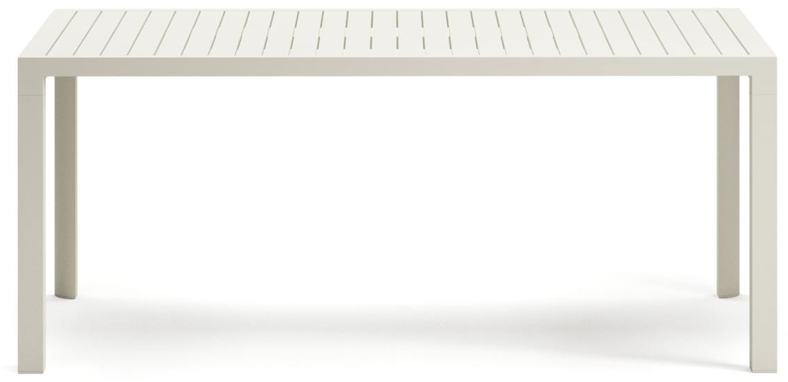 Udendørs Spisebord Kave Home Culip Aluminium Terrassebord Hvid 180   90   75 Cm