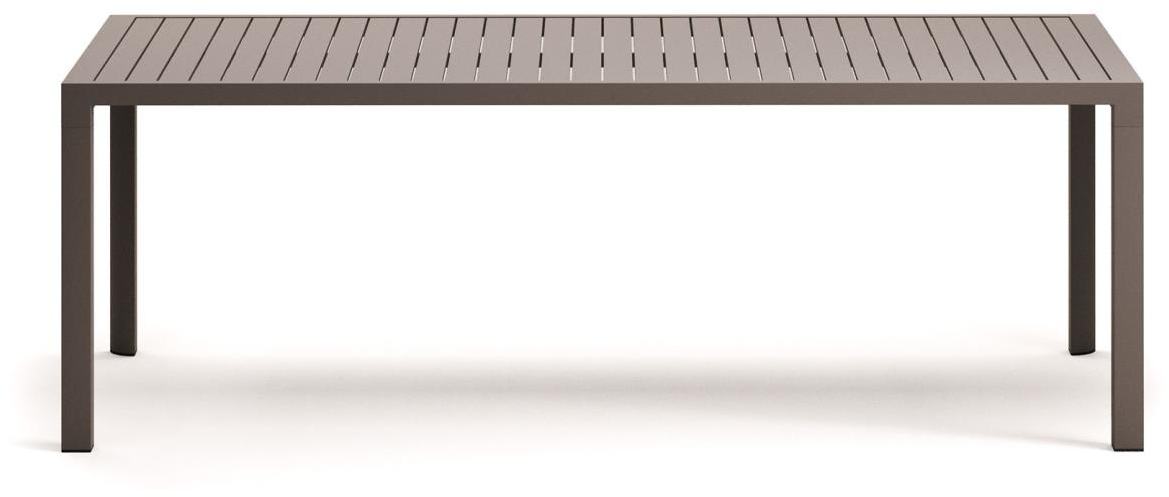 Udendørs Spisebord Kave Home Culip Aluminiumsbord H75   B100   L220 Cm Med Plastfødder