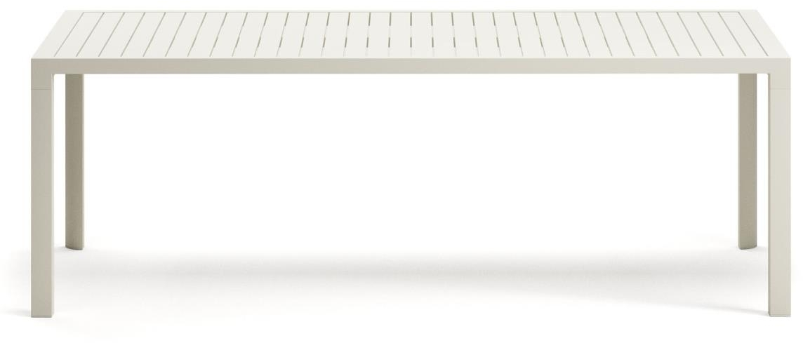 Udendørs Spisebord Kave Home Culip Terrassebord   Hvidt Aluminium 220x100x75 Cm Moderne Nordisk