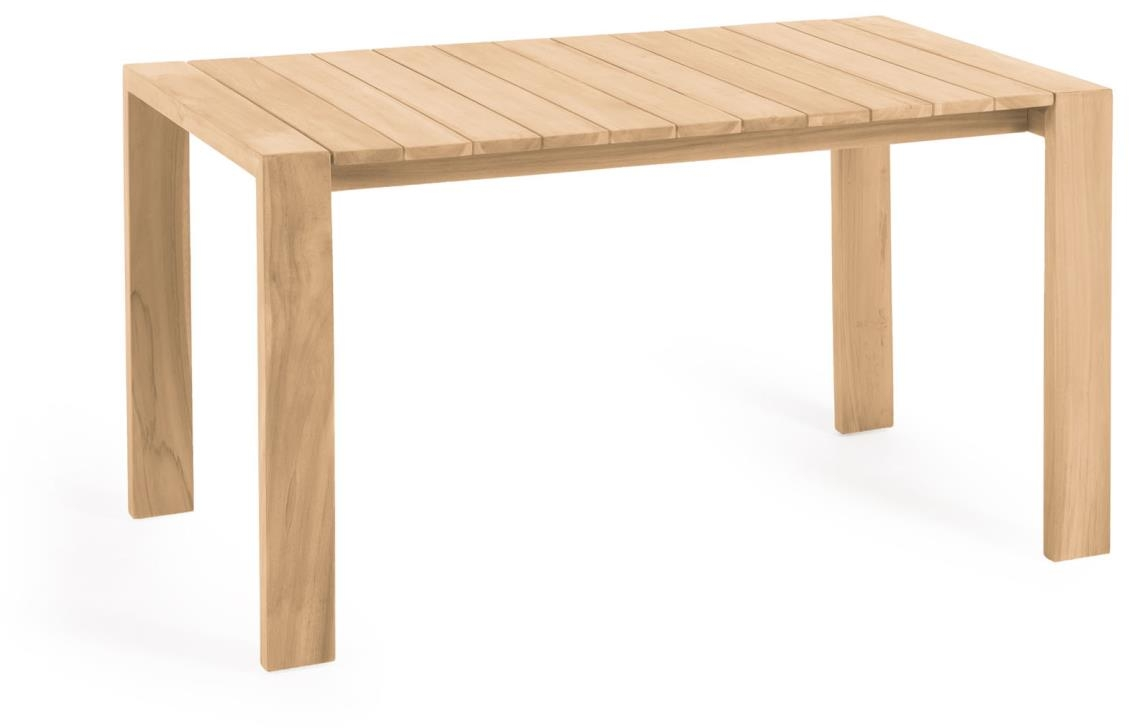 Udendørs Spisebord Kave Home Victoire Massivt Teak 160x90x77 Cm Rustikt Kolonialt Til   Personer