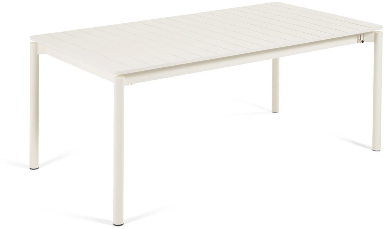 Udendørs Spisebord Og Havebord Med Udtræk Kave Home Zaltana L240-300   B100   H75 Cm Hvid Aluminium