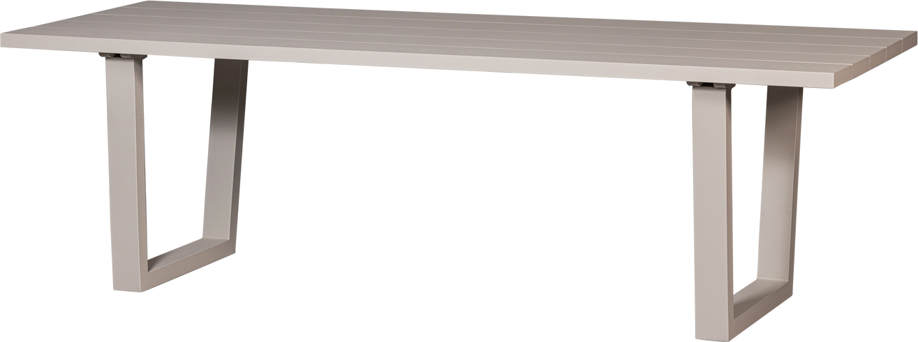 Udendørs Spisebord Woood Bear 240x87 Cm Sand  Behandlet Aluminium  Let Og Korrosionsbeskyttet Havebord