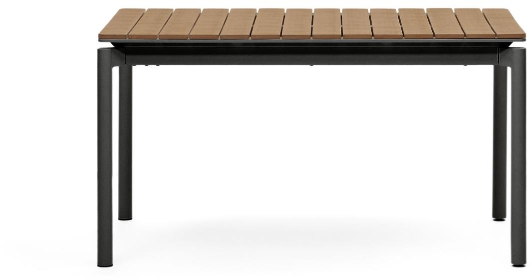 Udtrækkeligt Udendørs Spisebord Kave Home Canyelles Aluminium Sort 140x90x76 Cm