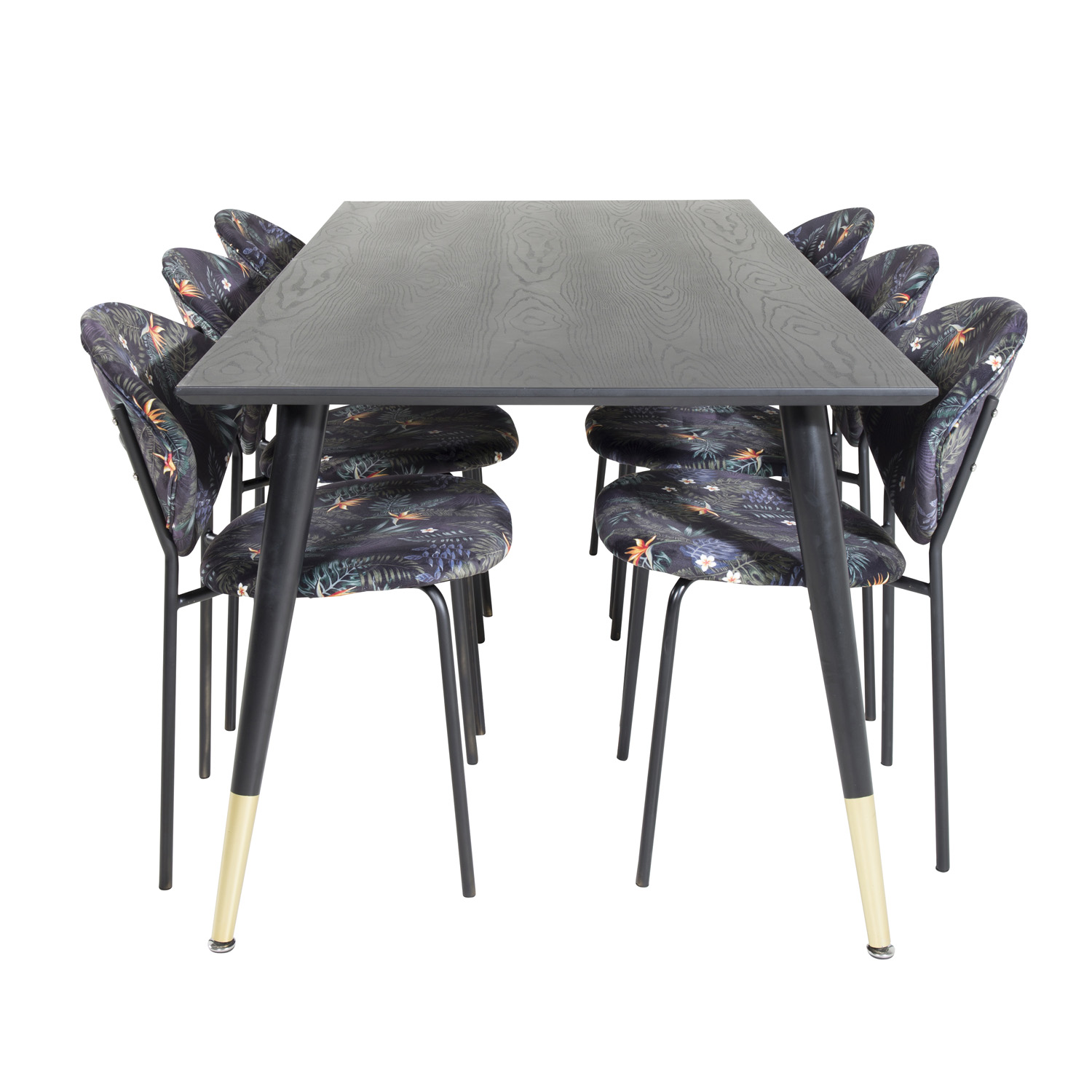 Venture Design Dipp Spisebordssæt       Stole Sort Finer Messing Sort Metal  Multi Stof Sort Metal