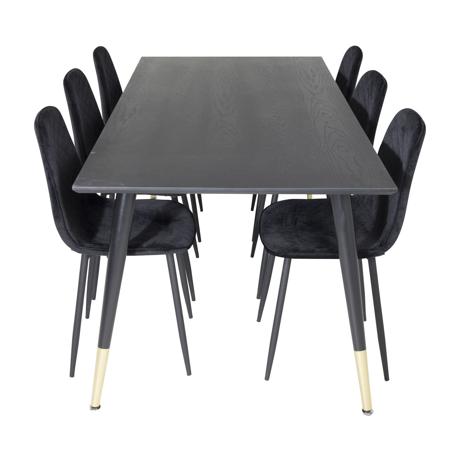 Venture Design Dipp Spisebordssæt       Stole Sort Finer Messing Sort Metal  Sort Fløjl Sort Metal