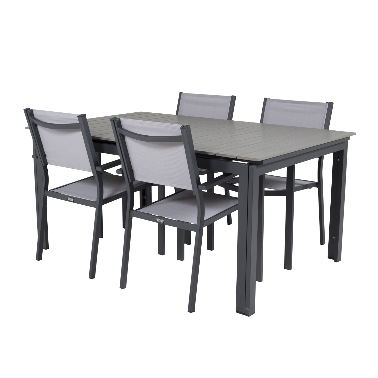 Venture Design Havebord     Levels Havebord Og   Copacabana Havestole Grå Aintwood Og Sort Alu