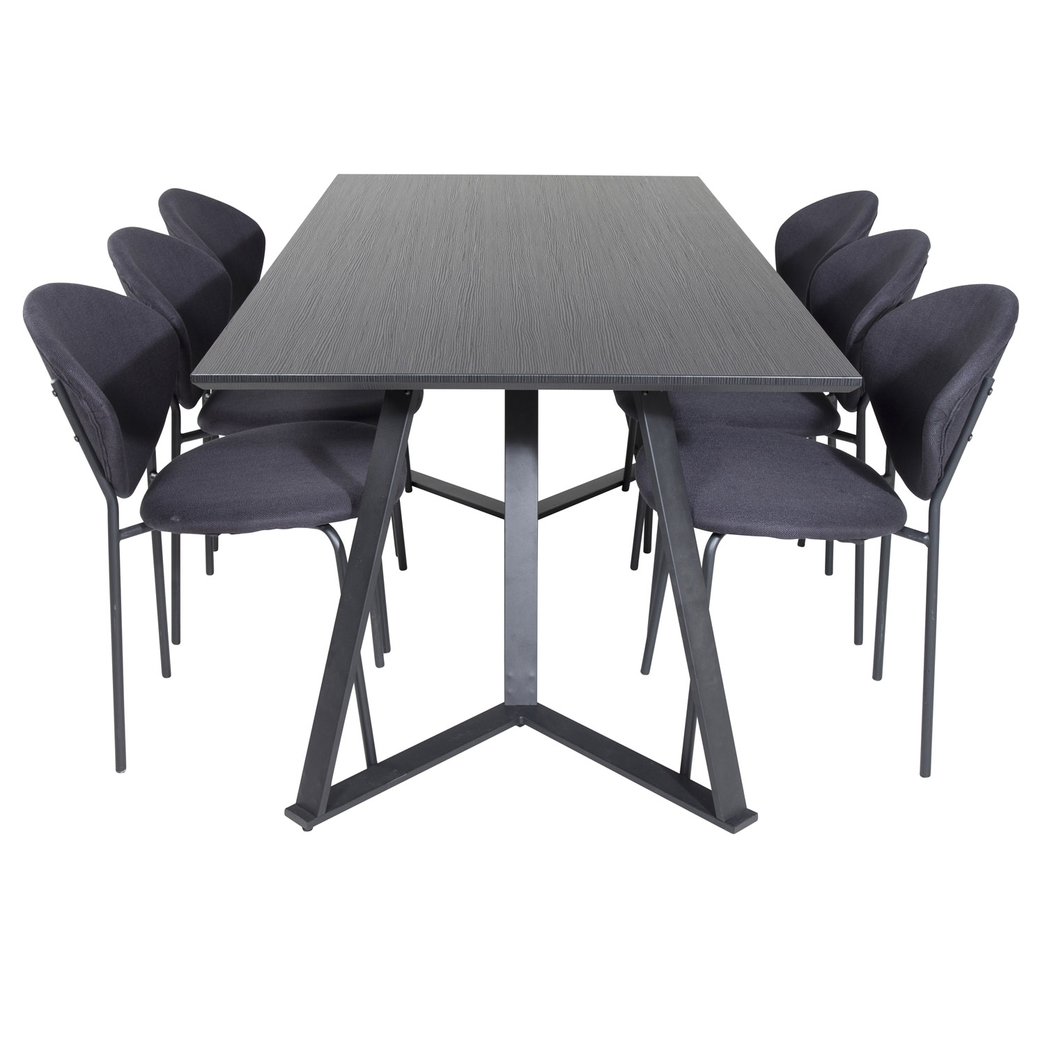 Venture Design Marina Spisebordssæt       Stole Sort Finer Sort Metal Og Sort Stof Sort Metal