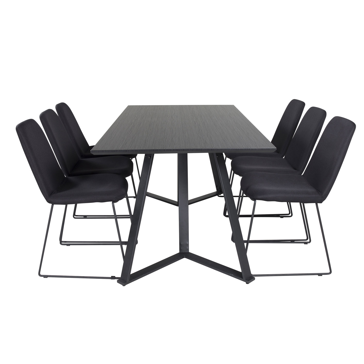 Venture Design Marina Spisebordssæt       Stole Sort Finer Sort Metal Og Sort Stof Sort Metal
