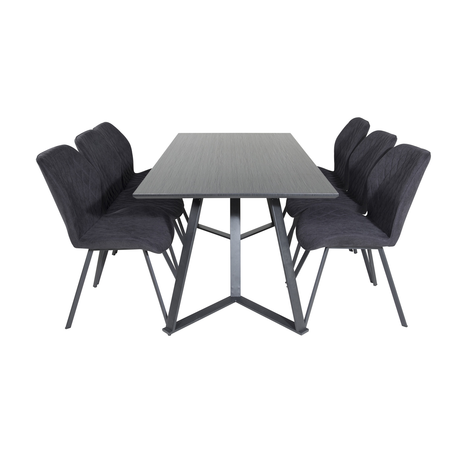 Venture Design Marina Spisebordssæt       Stole Sort Finer Sort Metal Og Sort Stof Sort Metal