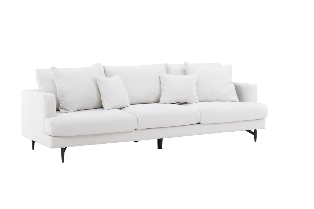 Venture Design Sofia   Pers  Sofa Beige Polyester Og Sort Stål