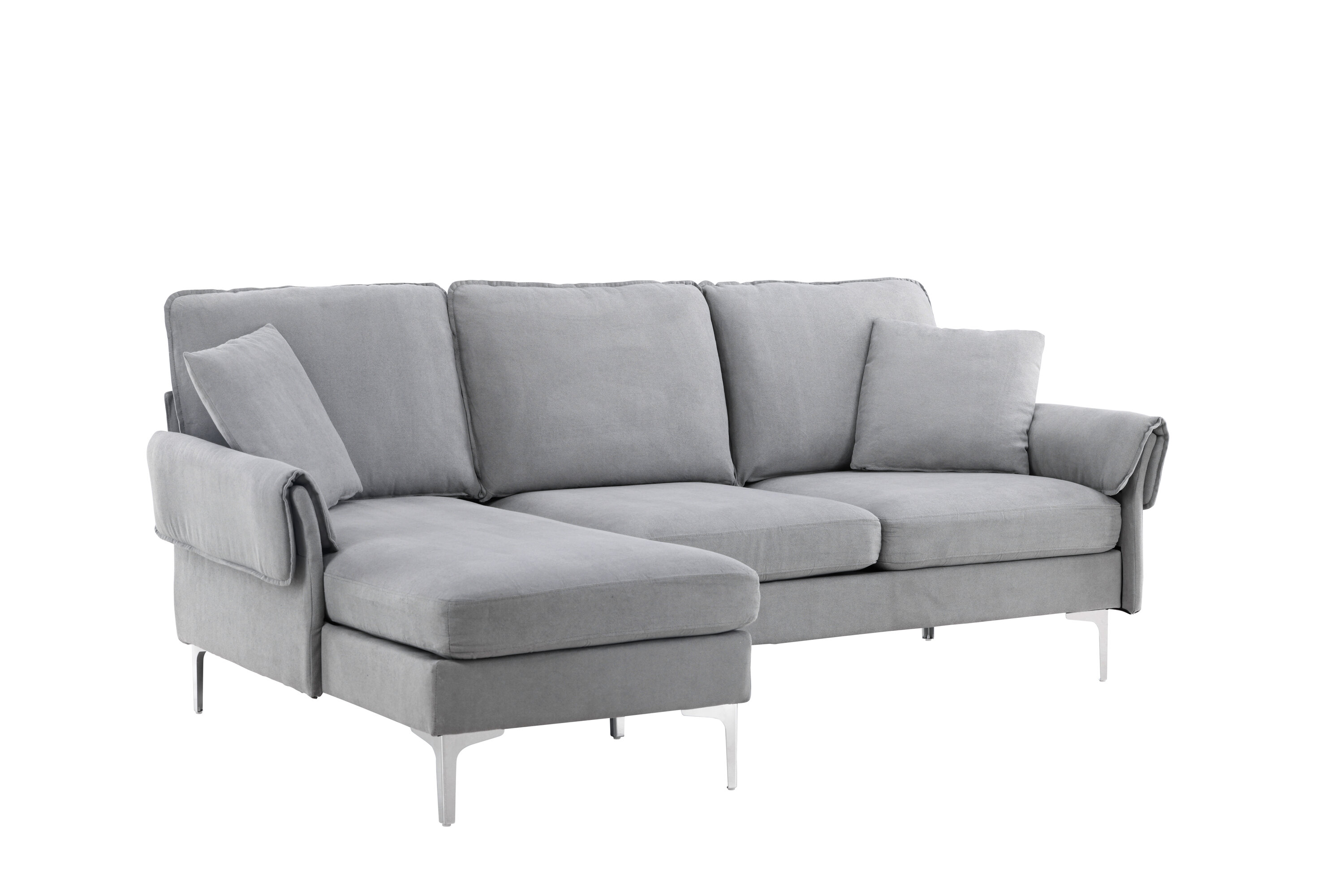 Venture Design Toulouse   Pers  Sofa     Chaiselong Grå Stof Og Metal