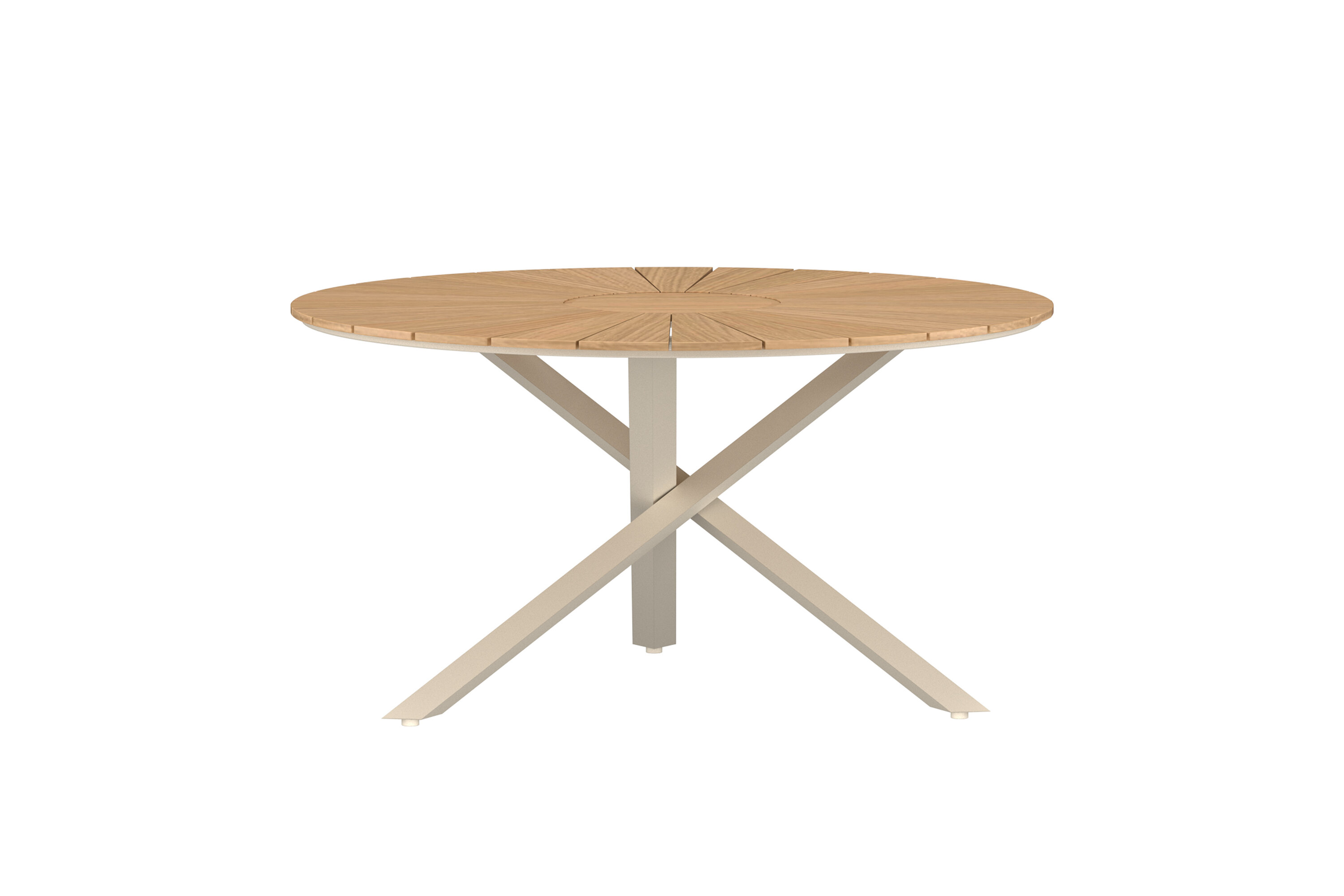 Venture Home Mexico Havebord  Rund Natur Teaktræ Og Beige Aluminium  ø140