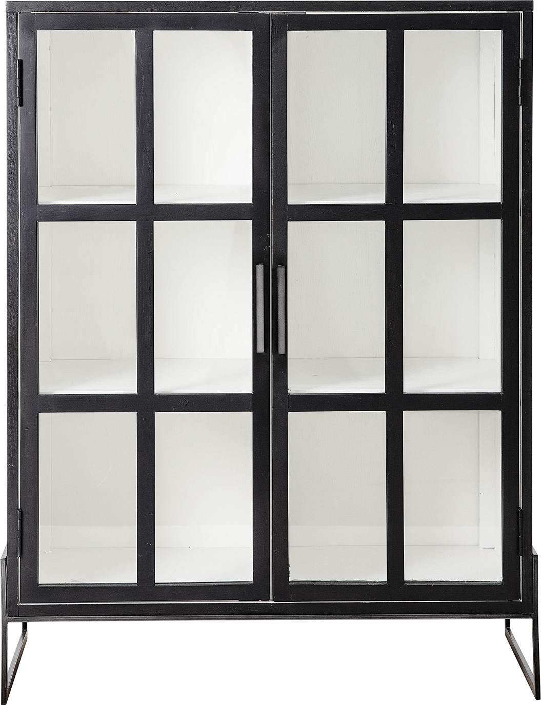 Vitrineskab Bloomingville Isabel 120x90x40 Cm Sort Egetræ Og Metal