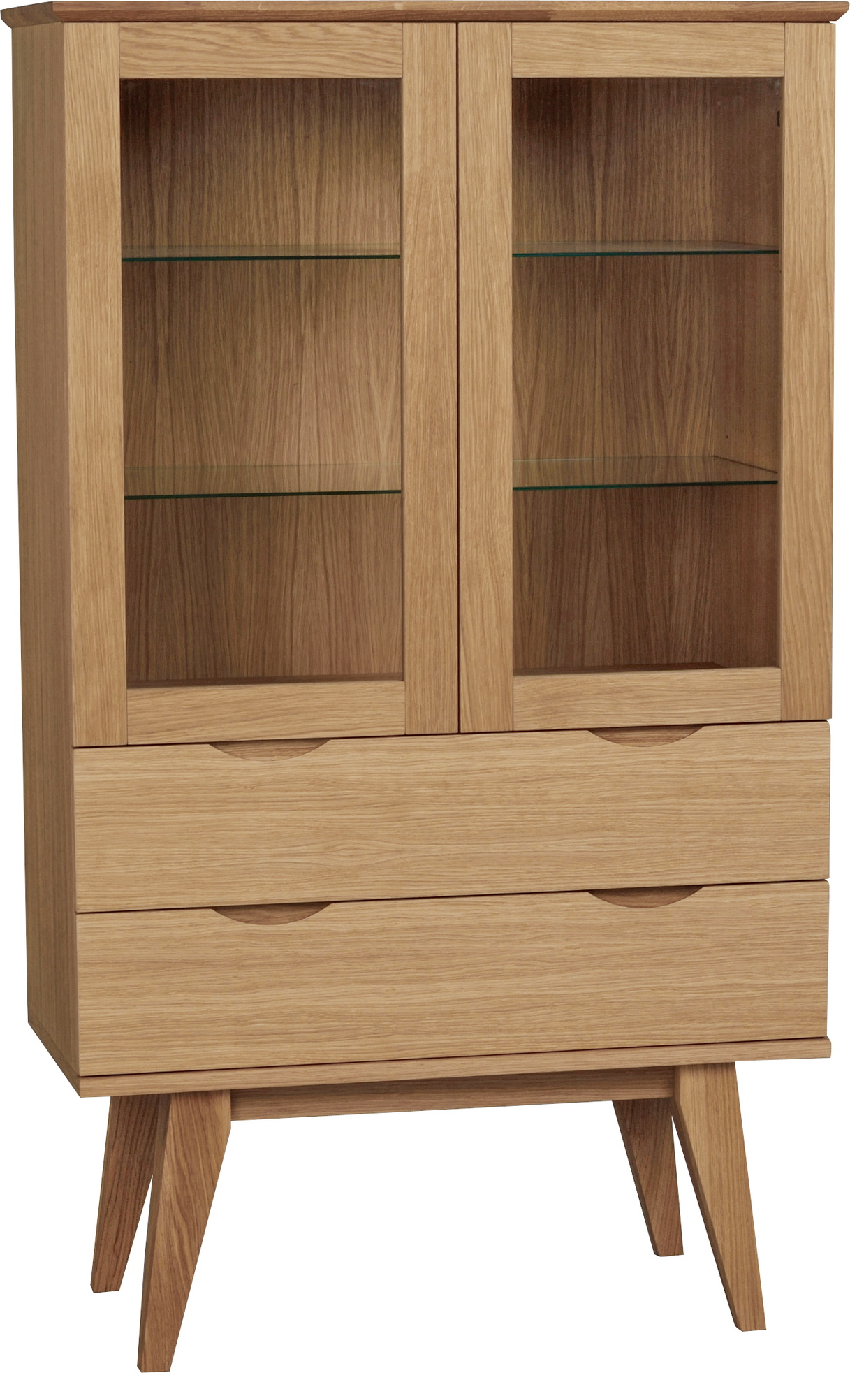 Vitrineskab Rowico Filippa Glasvitrine   Olieret Massiv Egetræ H140xb81xd40 Cm