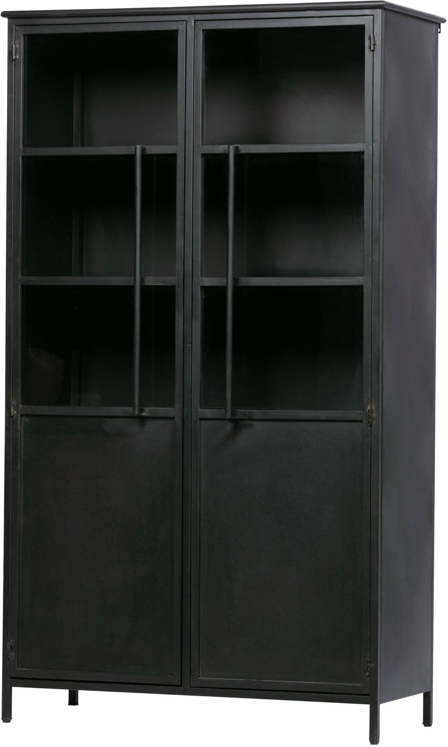 Vitrineskab Woood Exhibit  Mat Sort Pulverlakeret Metal    Hylder  H173ã B99ã D45 Cm