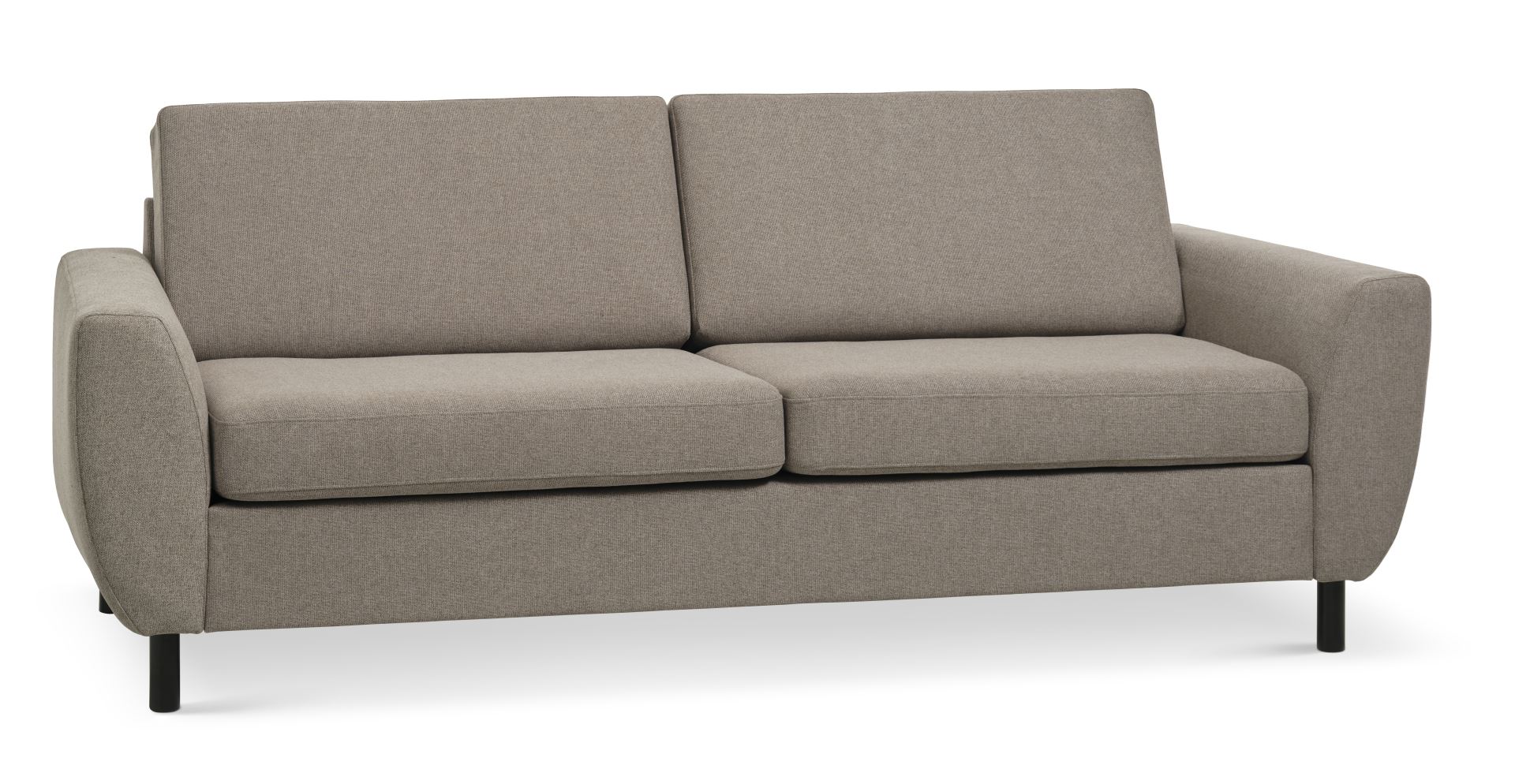 Wendy     Pers  Sofa Antelope Beige Polyester Stof Og Sort Træ