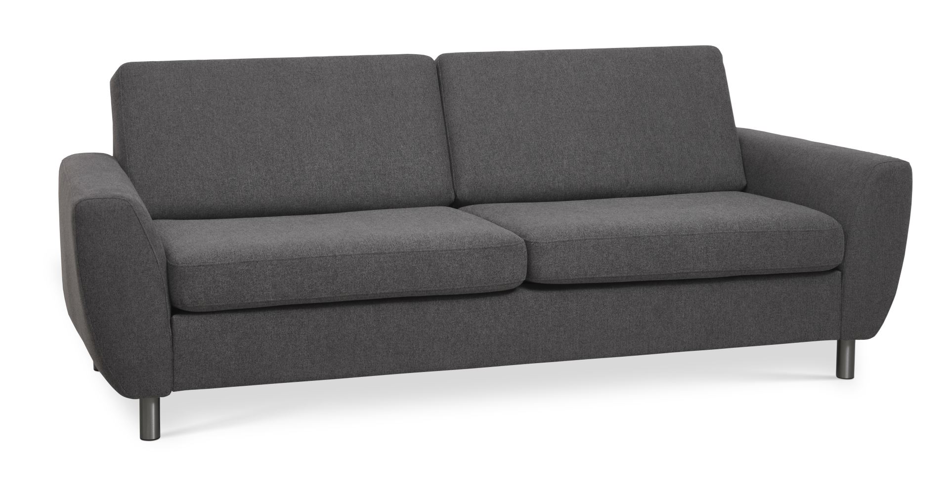 Wendy     Pers  Sofa Antracitgrå Polyester Stof Og Børstet Aluminium