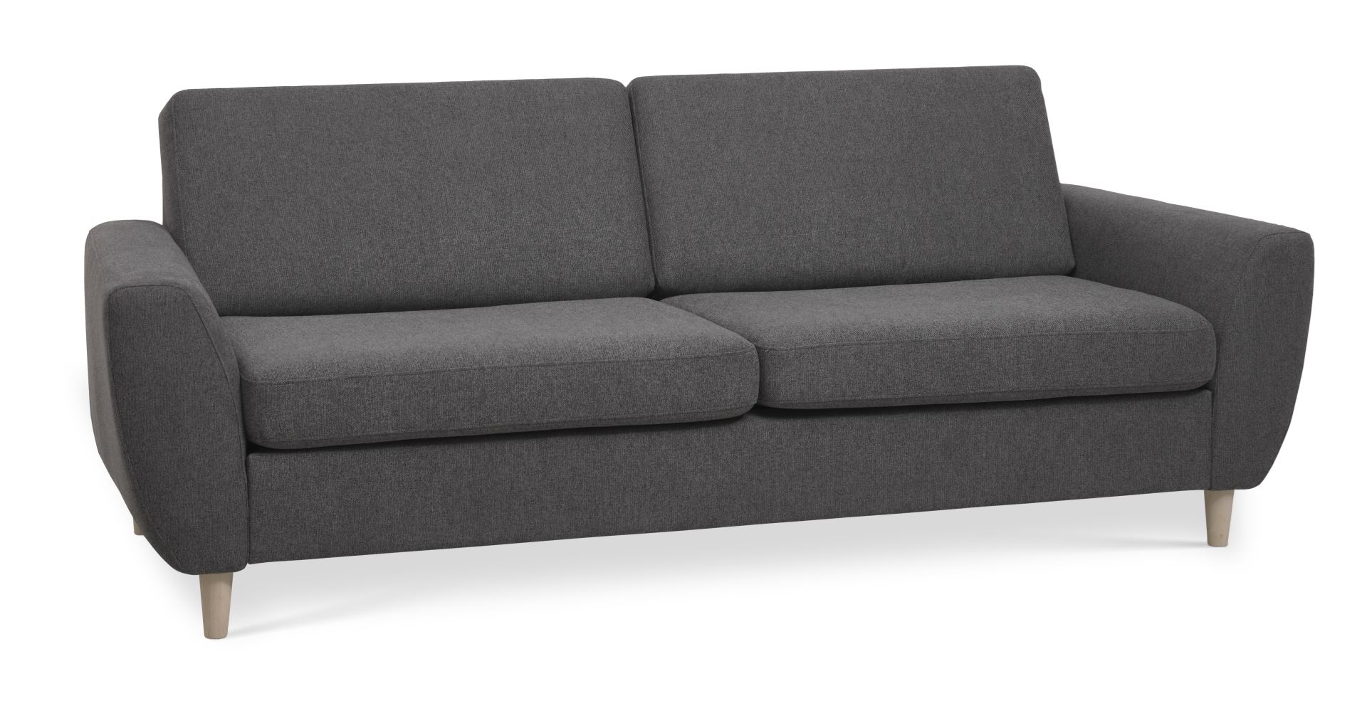 Wendy     Pers  Sofa Antracitgrå Polyester Stof Og Natur Træ