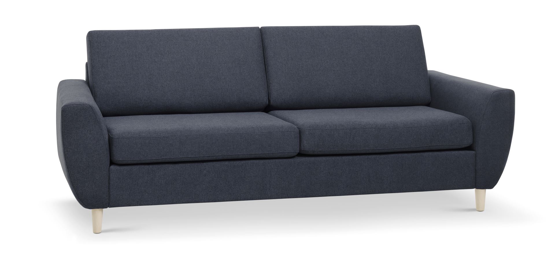 Wendy     Pers  Sofa Blå Polyester Stof Og Natur Træ