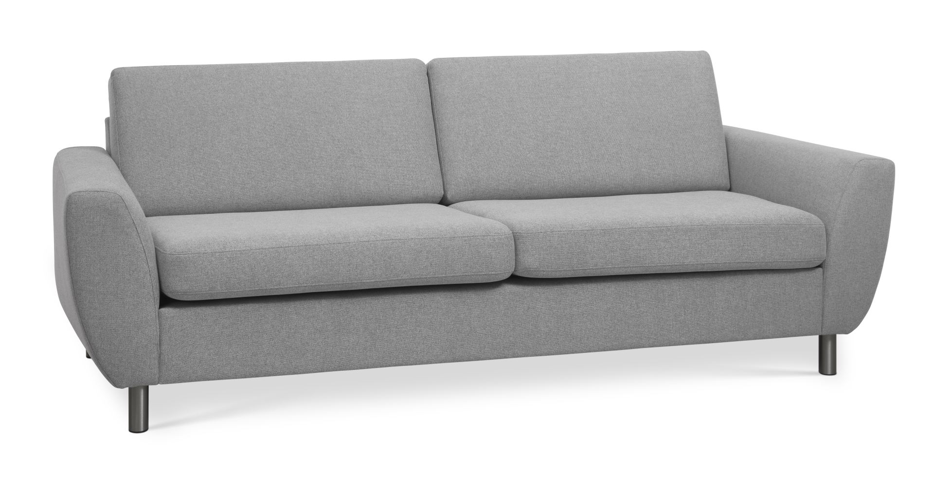 Wendy     Pers  Sofa Grå Polyester Stof Og Børstet Aluminium