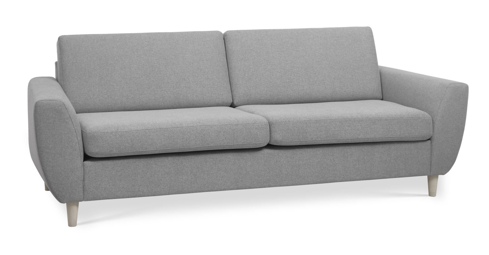 Wendy     Pers  Sofa Grå Polyester Stof Og Natur Træ