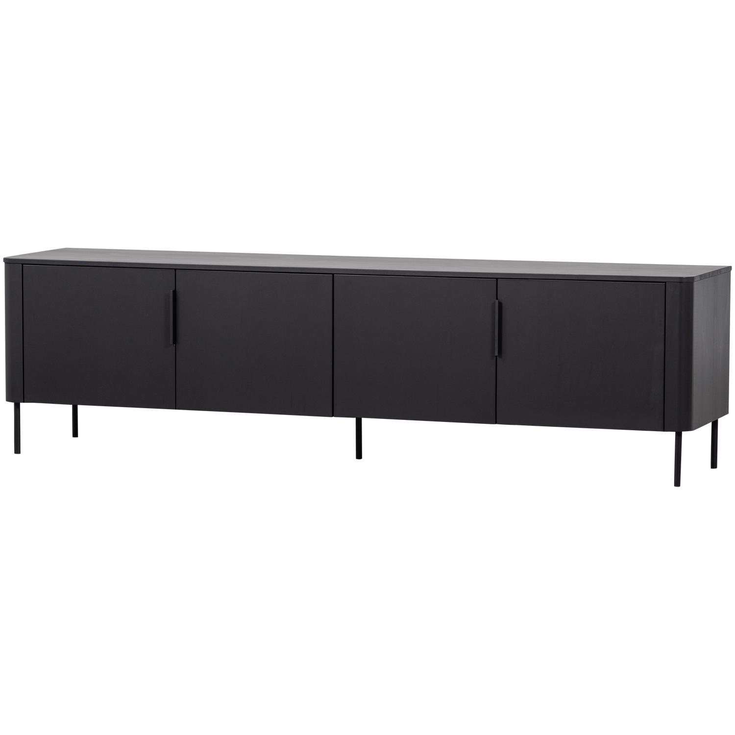 Woood Gunnar Tv-bord       Låger Og   Hylder Matsort Fyrretræ Og Metal  200x44