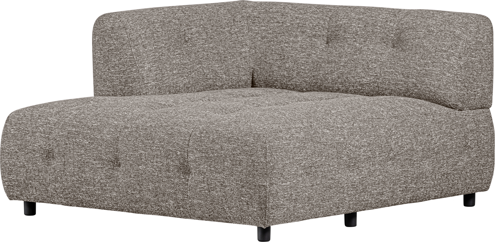 Woood Louis Modulsofa     Chaiselong Venstre Grov Melange Kaffe H73   B122   D140 Cm