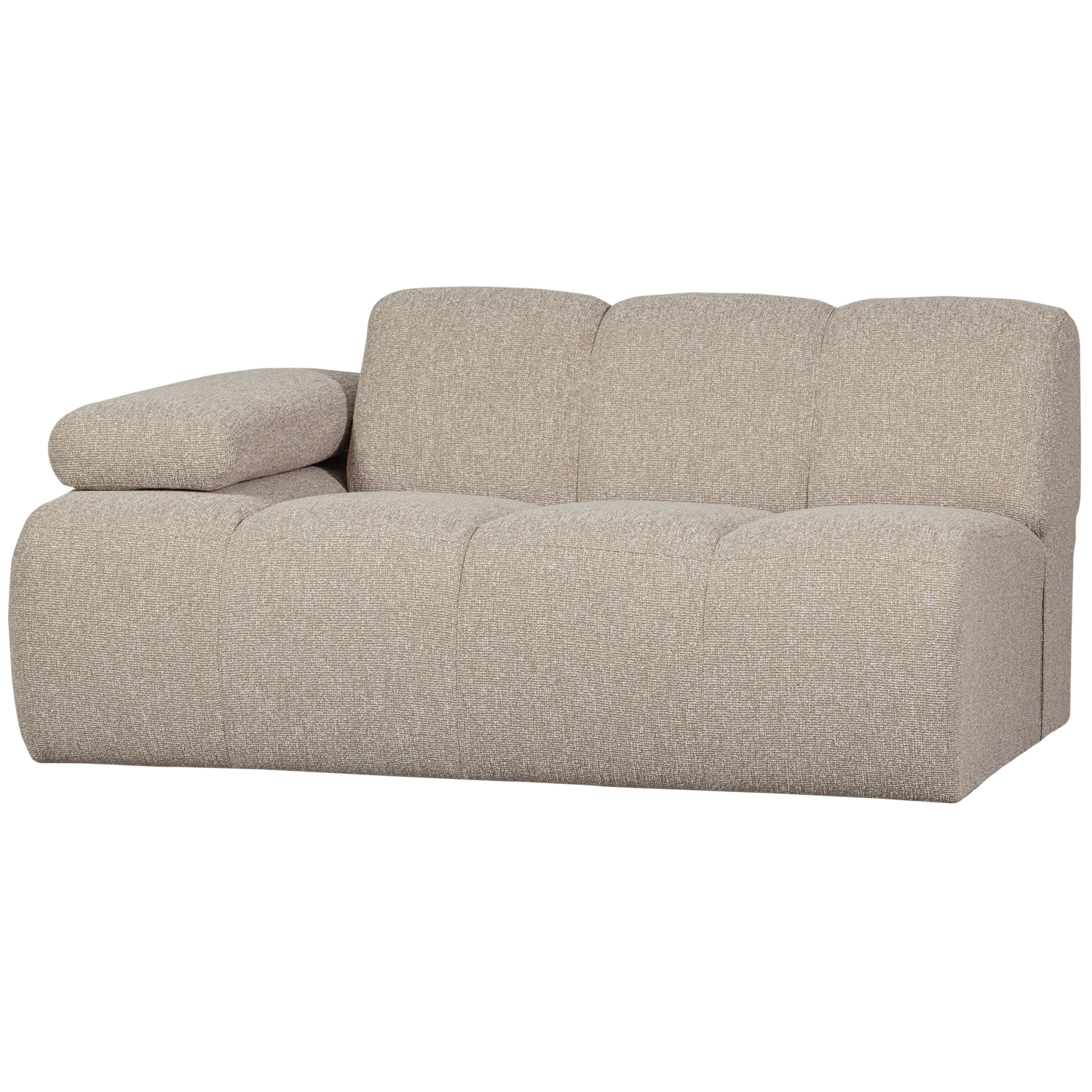 Woood Mojo     Pers Modul  Sofa  Venstre     Armlæn Beige Meleret Boucle Stof