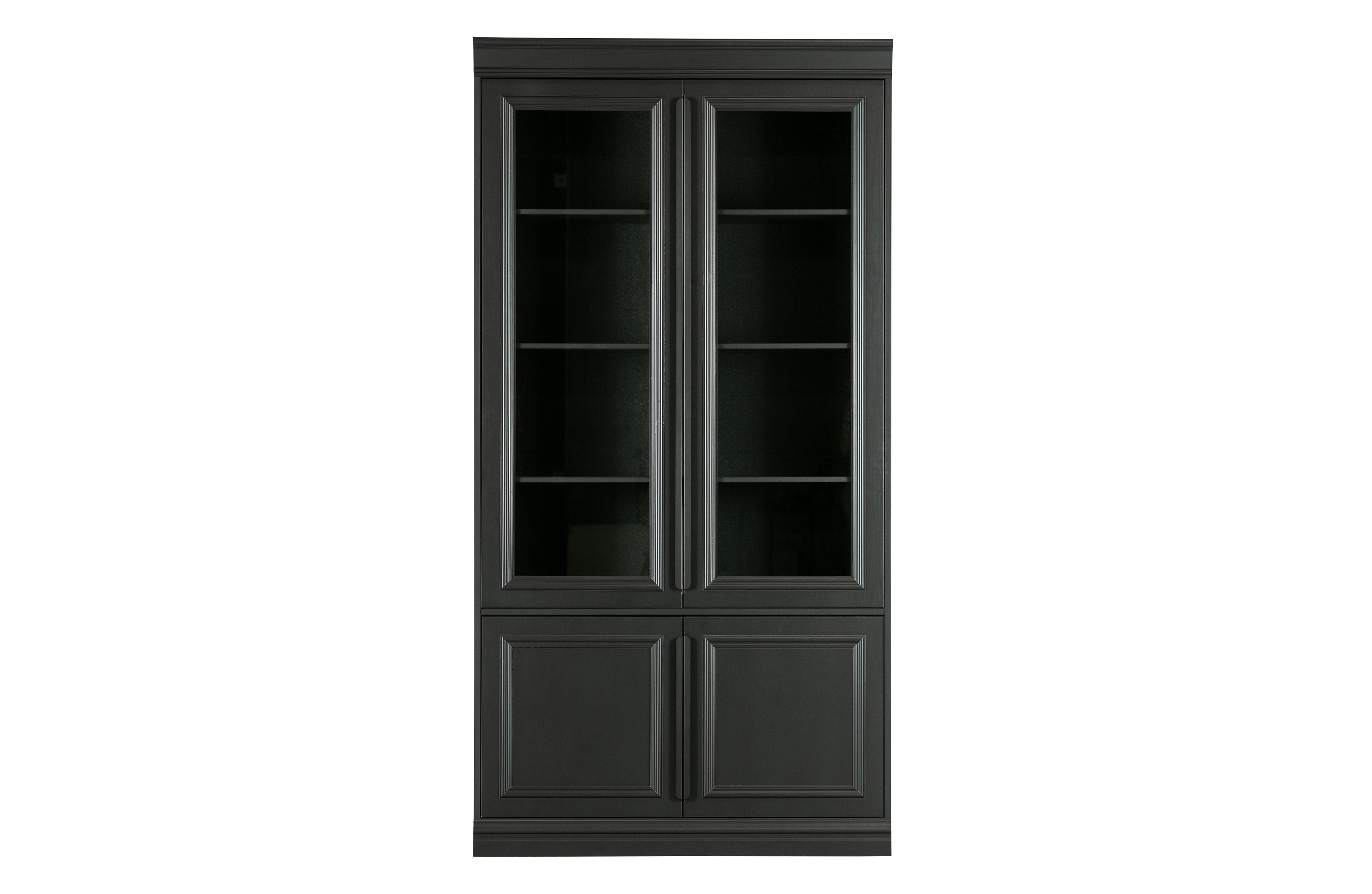 Woood Organize Vitrineskab       Låger Og   Hylder Glas Og Sort Fyrretræ