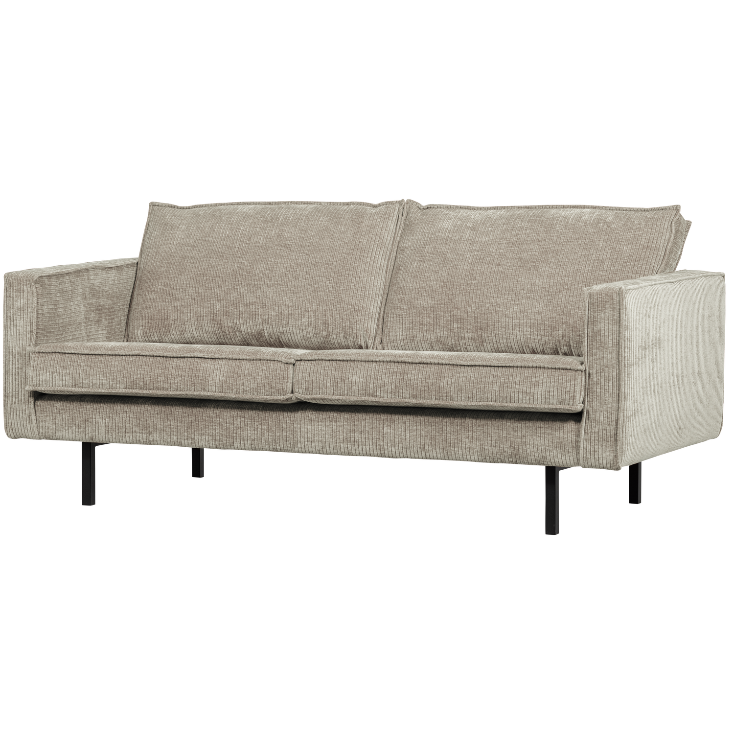 Woood Rodeo     Pers  Sofa Mørk Sand Fløjl Stof Og Metal