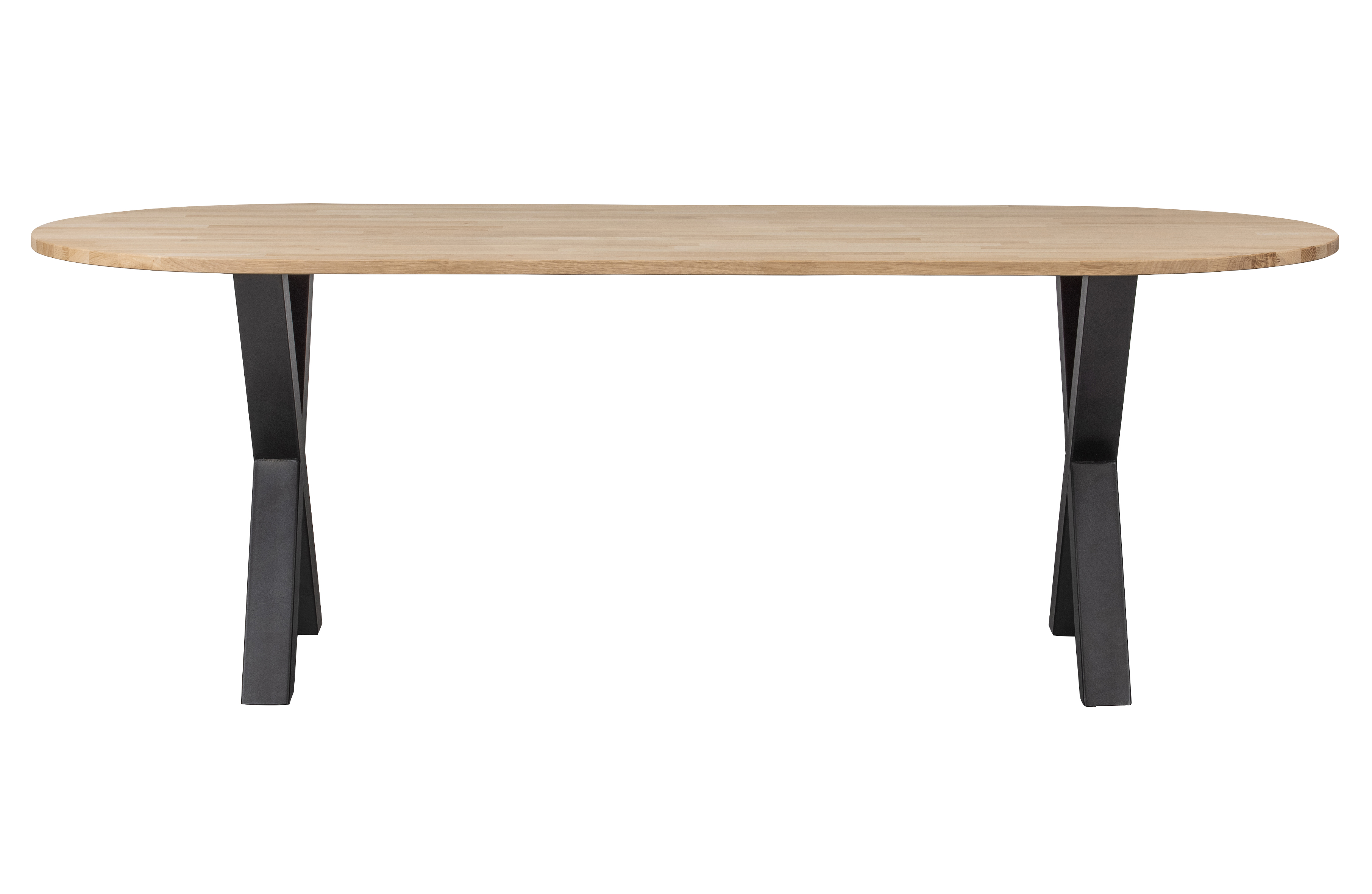 Woood Tablo Spisebord  Oval Natur Eg Og Sort Stål  220x90