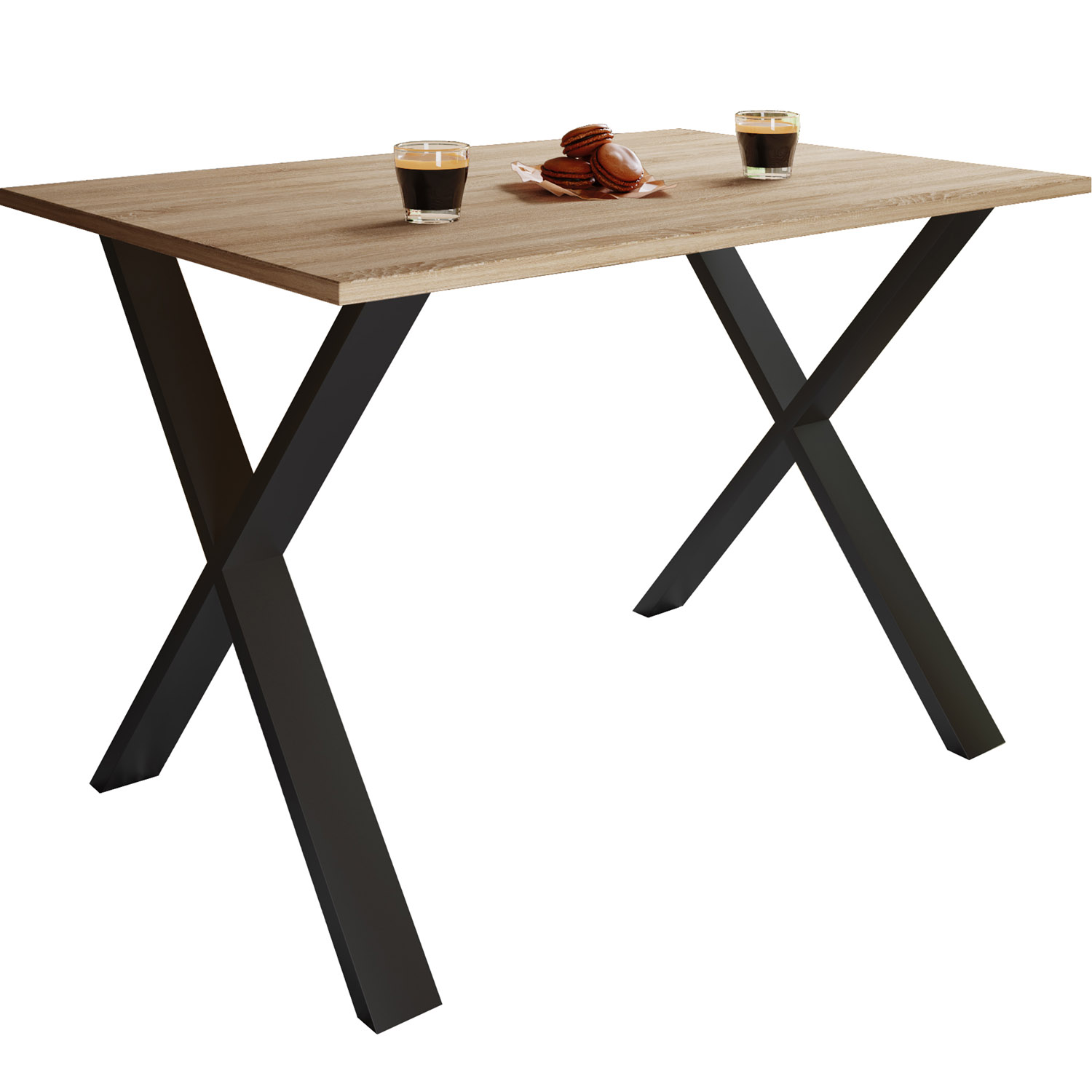 Xona  -feet Spisebord Natur Træ Og Sort Aluminium  140x50