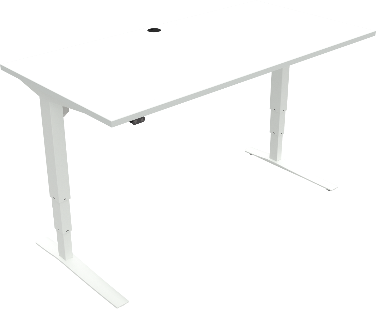 Zennord Rise Rest Hæve- Sænkebord To-bens Skrivebord H65-125 Cm 160x80 Cm Hvid Melamin