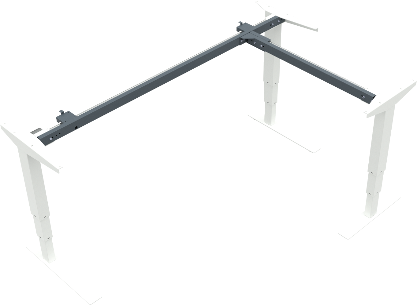 Zennord Versastand Hæve- Sænkestel   Hvid Metal  Elektrisk Justerbar 57-122 Cm    Søjler