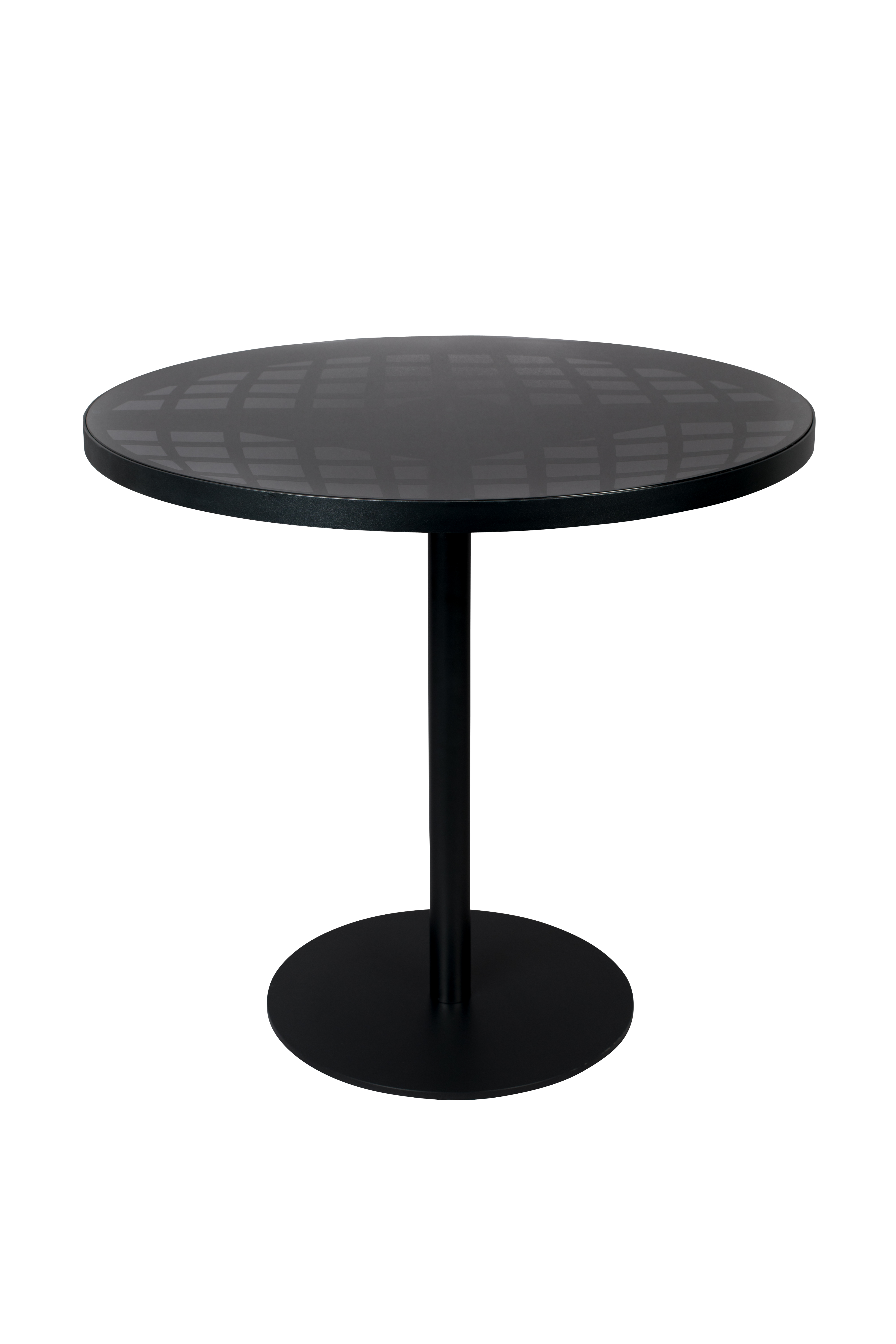 Zuiver Albert Bistro Havebord  Rund Glas Og Sort Aluminium  ø80