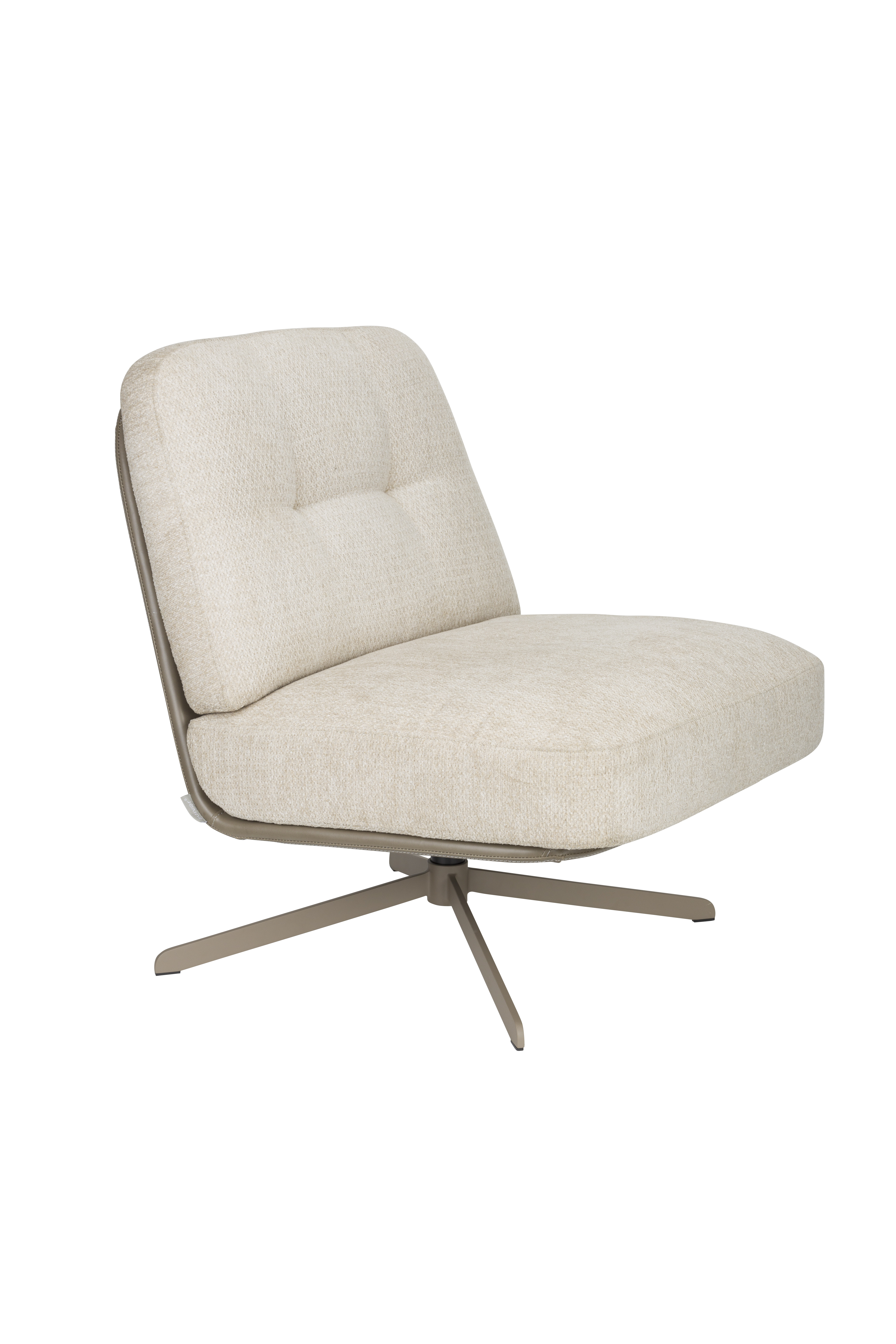 Zuiver Benjamin Drejestol Beige Polyester Stof Og Jern