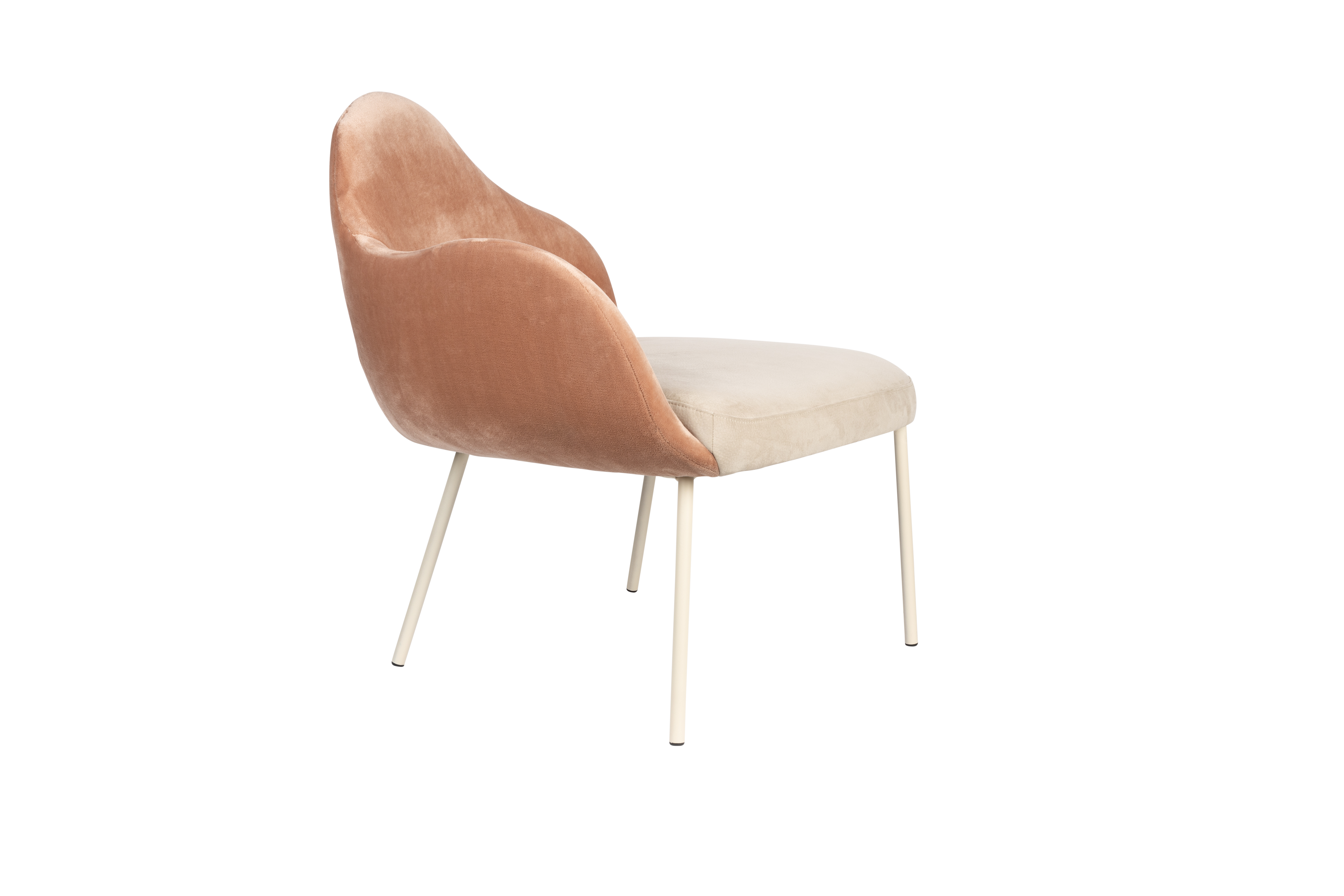 Zuiver Friuli Loungestol Lyserød Beige Polyester Og Beige Stål