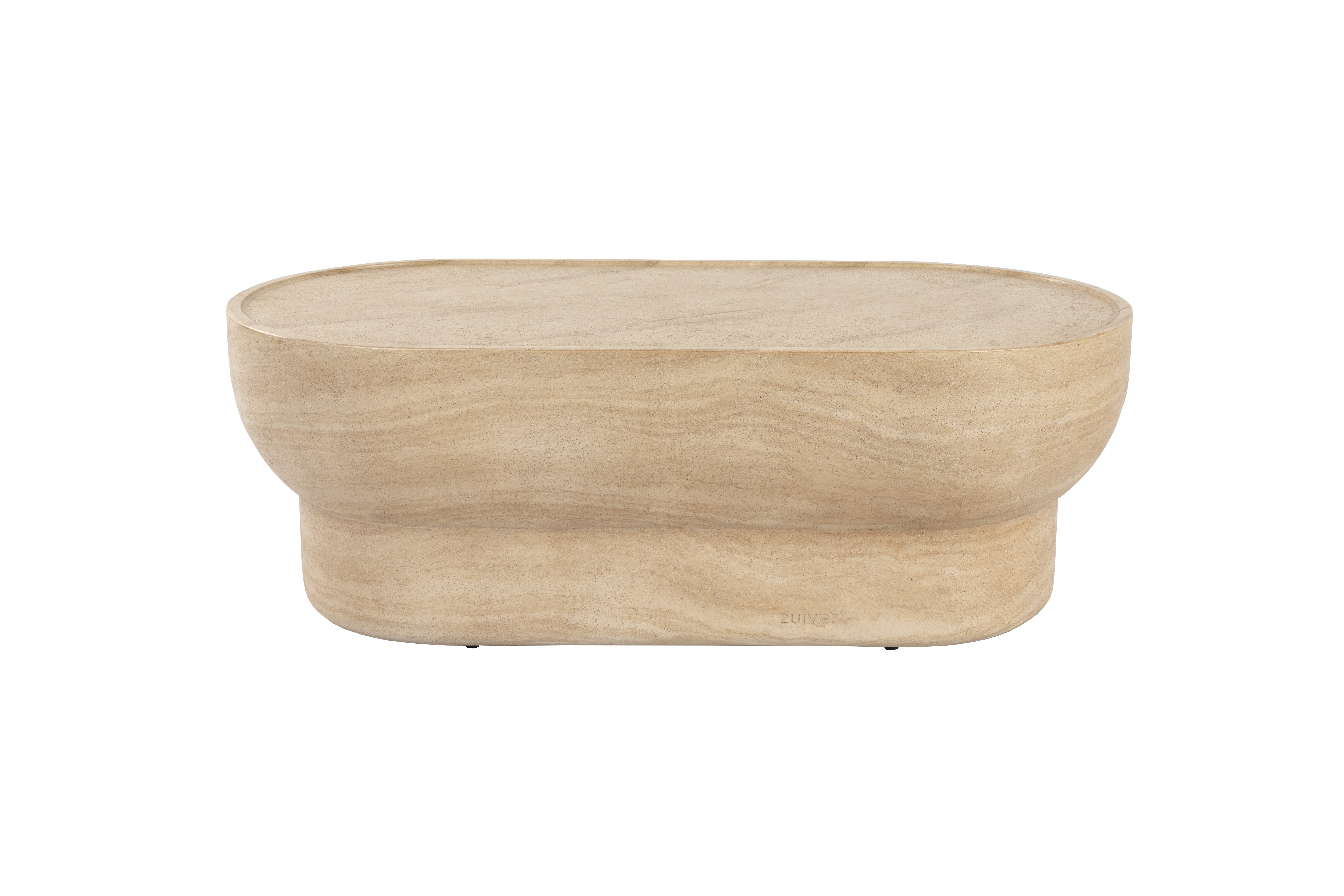 Zuiver Noble Sofabord  Oval Beige Travertinlook Beton  100x50