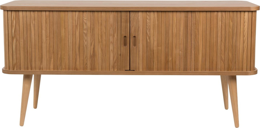 Zuiver Skænk Barbier   Askefinér Nougat 57 5x120x40 Cm Med Skydedøre Og   Glasshylder