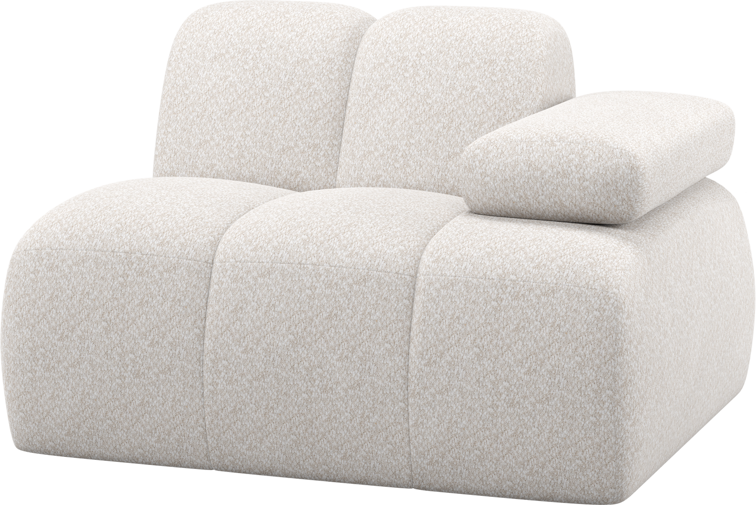 -personers Modulsofa Woood Mojo   Ecru Valley   Chenille  Højre Armlæn  124ã 97ã 74 Cm
