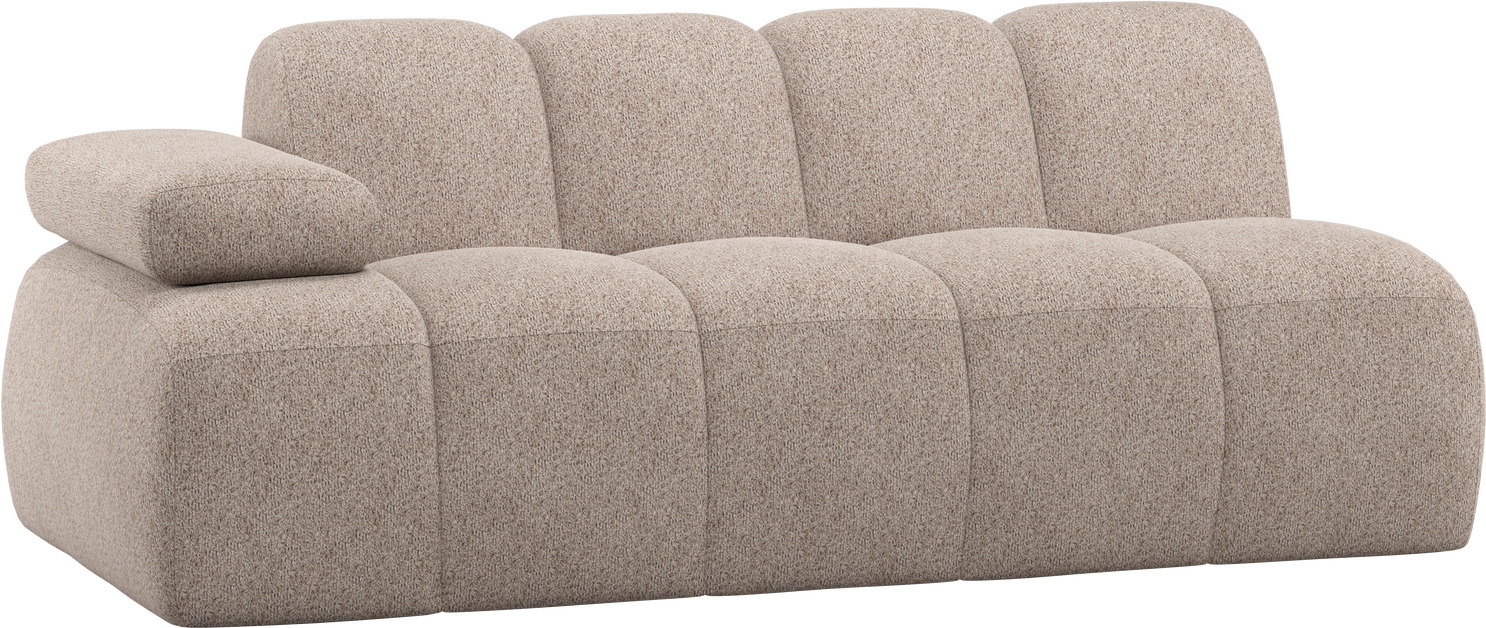-personers Modulsofa Woood Mojo  Valley   Chenille  Mørk Sand  Venstre Armlæn  B204xd97xh74 Cm