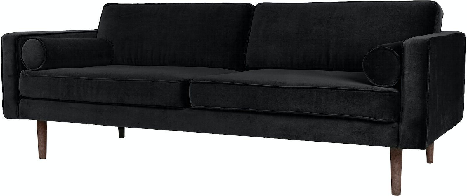 -personers Sofa Broste Copenhagen Wind Sort Velour L200 Cm